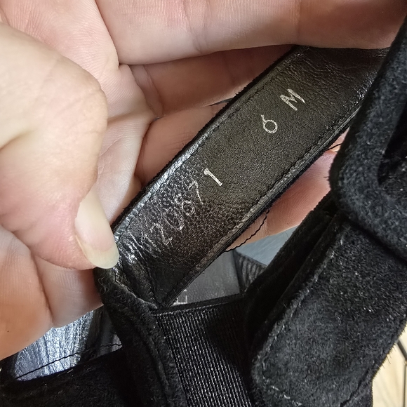 Stuart Weitzman Black Suede Platform Cork Wedge Sandals Size 6 - Picture 8 of 11